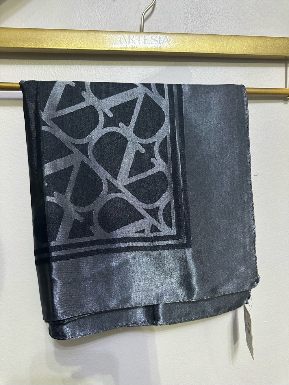 V logo satin square scarf 38” x 38”